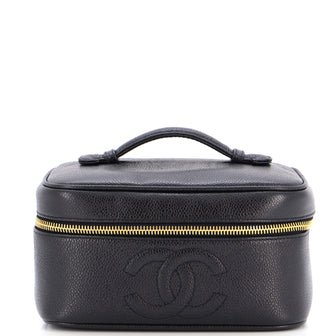 Chanel Vintage Timeless Cosmetic Case Caviar Medium