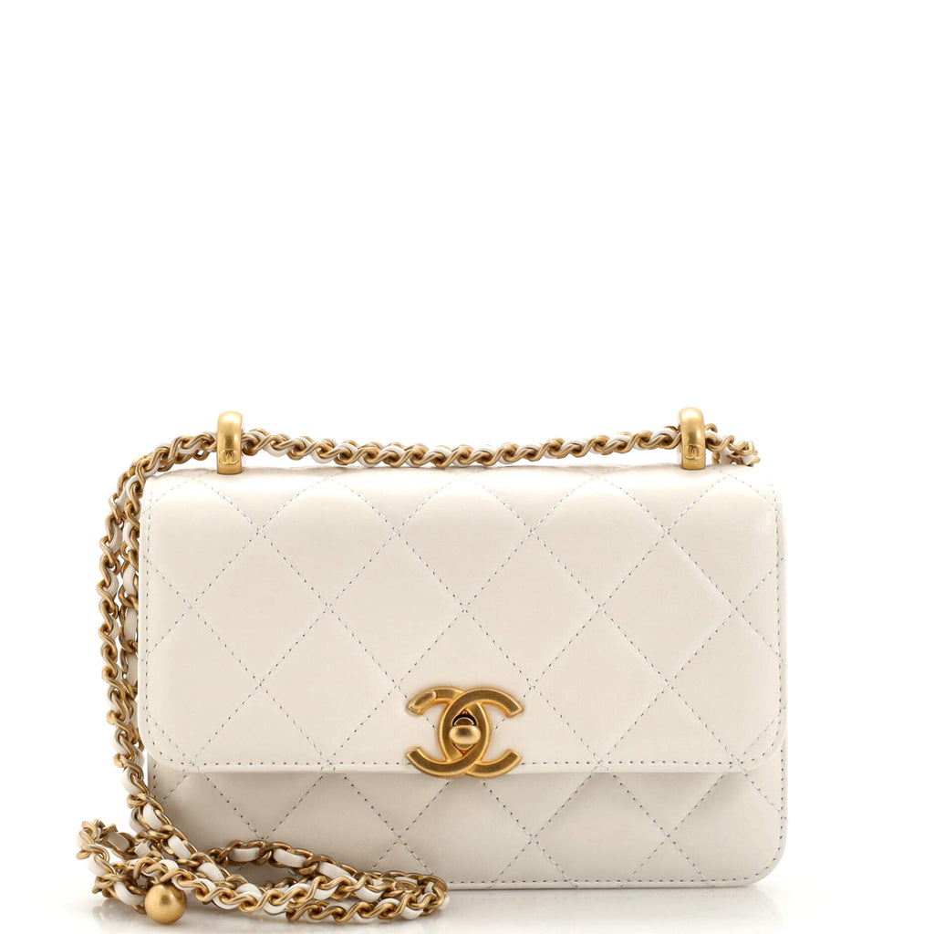 Chanel 2021 Perfect Fit Mini Flap Bag w/ Tags - White Shoulder