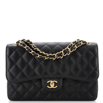 Chanel Classic Double Flap Bag Quilted Caviar Jumbo