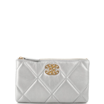 Chanel 19 O Case Pouch Quilted Lambskin Small