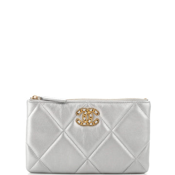 Chanel 19 O Case Pouch Quilted Lambskin Small