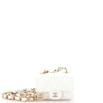 Chanel Classic Flap Charm Chain Belt Bag Quilted Caviar Mini