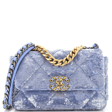 Chanel 19 Flap Bag Quilted Sequins Medium
