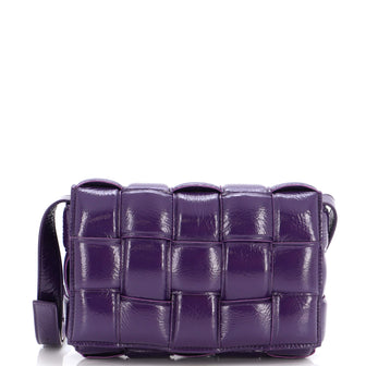 Bottega Veneta Cassette Crossbody Bag Padded Maxi Intrecciato Patent