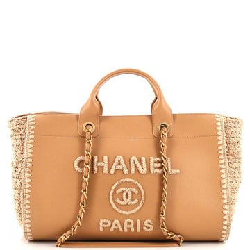 Chanel Deauville Tote Calfskin with Crochet Medium