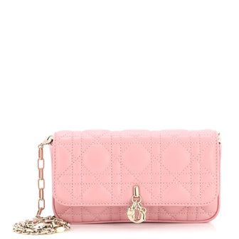 Christian Dior Lady Dior Chain Phone Pouch Cannage Quilt Lambskin