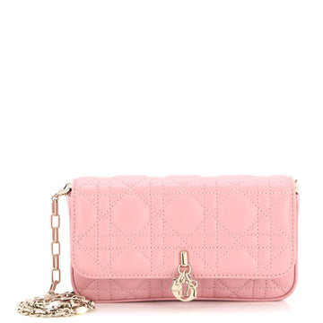 Christian Dior Lady Dior Chain Phone Pouch Cannage Quilt Lambskin