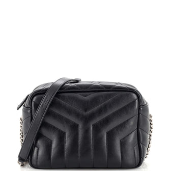 Saint Laurent LouLou Bowling Bag Matelasse Chevron Leather Small