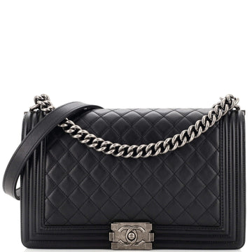 Chanel Boy Flap Bag Quilted Lambskin New Medium
