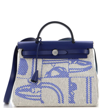 Hermes Herbag Zip Relief Brides de Gala Toile and Leather 31