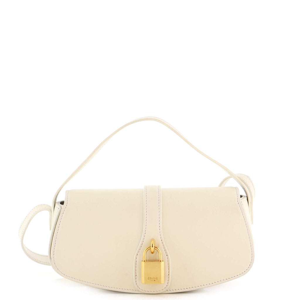 CELINE CLUTCH ON STRAP tabou in Smooth calfskin Optic White