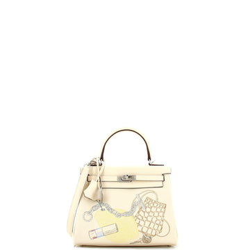 Hermes In and Out Kelly Handbag Limited Edition Swift with Palladium Hardware 25