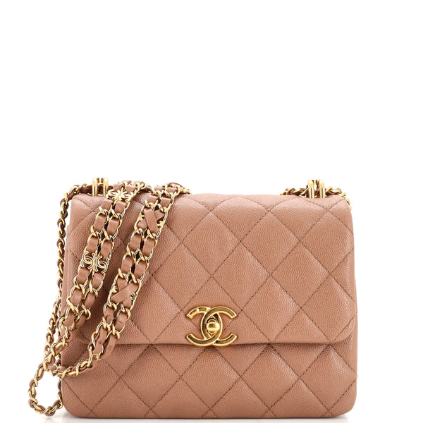 Chanel Coco First Flap Bag Quilted Caviar Mini