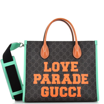 Gucci Love Parade Convertible Top Handle Open Tote Printed GG  
