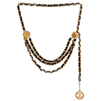 Chanel Vintage Multi-Chain Medallion Belt Metal and Leather