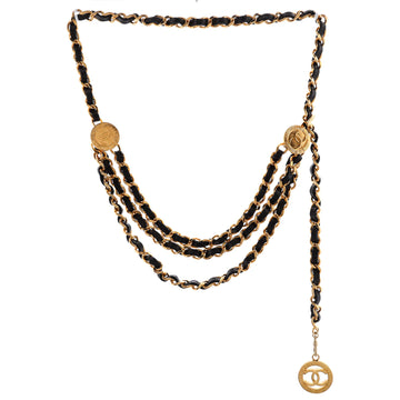 Chanel Vintage Multi-Chain Medallion Belt Metal and Leather