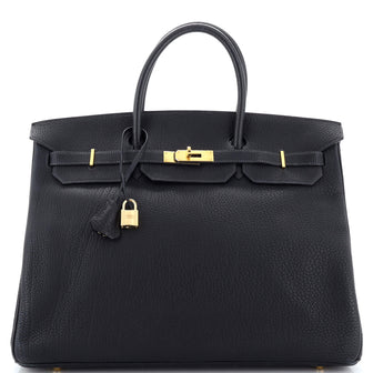 Hermes Birkin Handbag Blue Fjord with Gold Hardware 40