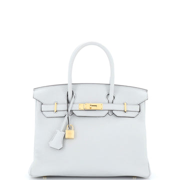 Hermes Birkin Handbag Blue Togo with Gold Hardware 30