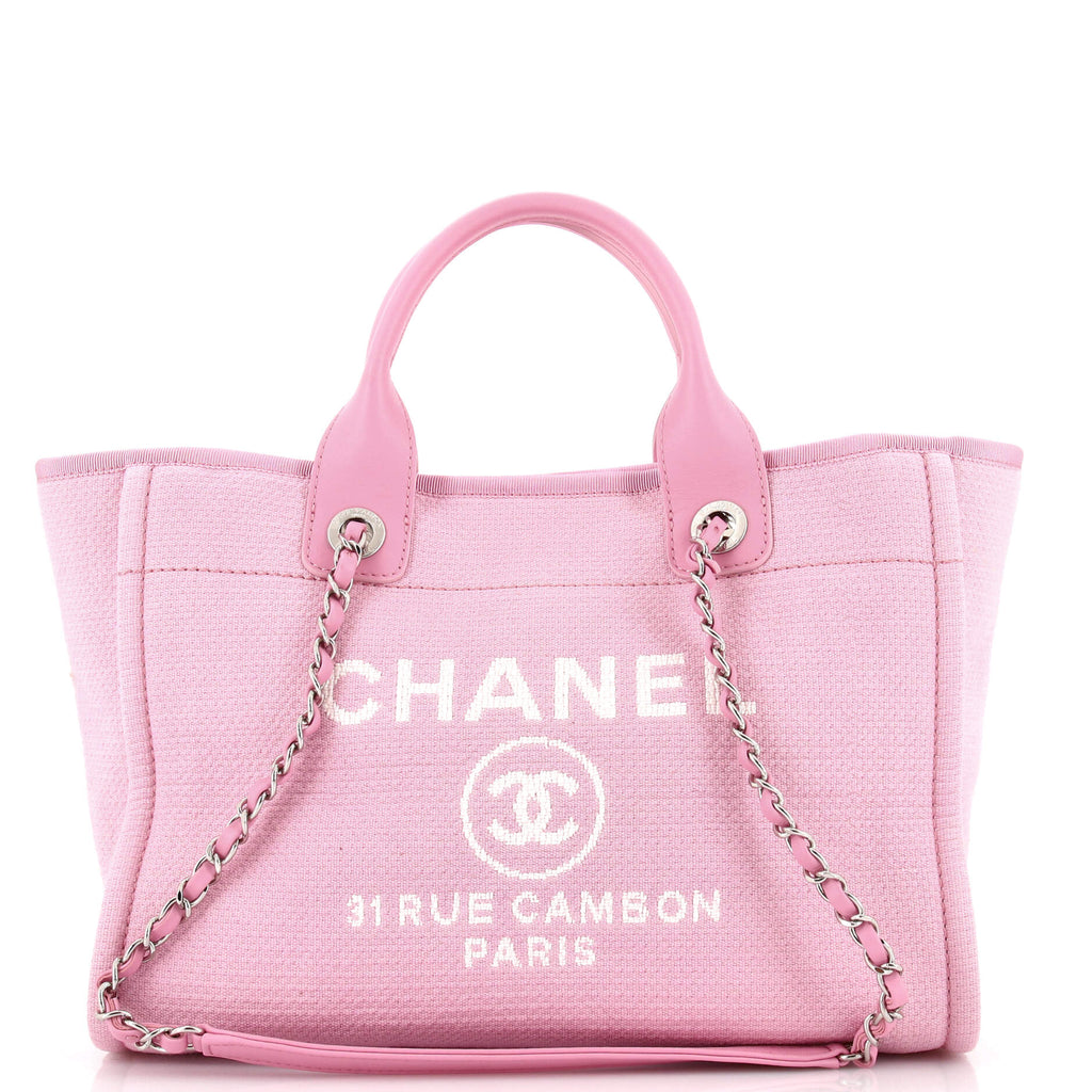 Chanel Deauville Tote Lurex Canvas Small at 1stDibs