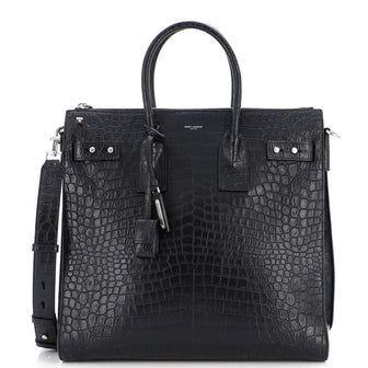 Saint Laurent Sac de Jour Souple Zip Tote Crocodile Embossed Leather North South