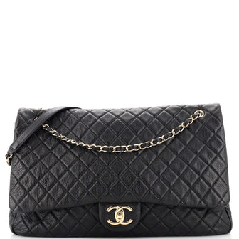 Chanel Airlines CC Flap Bag Quilted Calfskin XXL