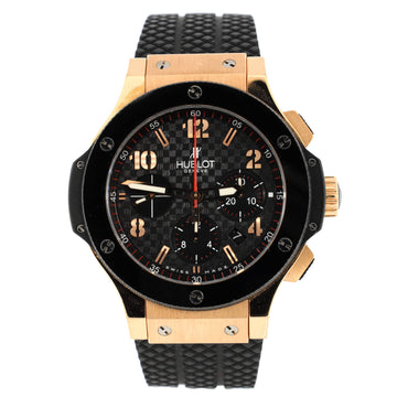 Hublot Big Bang Original Chronograph Automatic Watch Ceramic and Rose Gold and Rubber 44