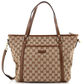 Gucci Front Pocket Convertible Tote GG Canvas Medium