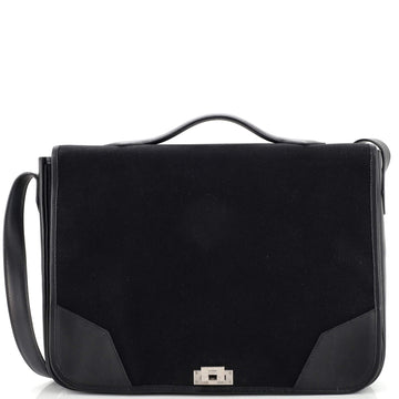 Hermes Lock Flap Messenger Toile and Leather Medium