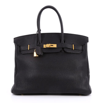 Hermes Birkin Handbag Black Togo with Gold Hardware 35 Black 2202101