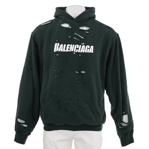 Balenciaga Logo Destroyed Hoodie Cotton 220240