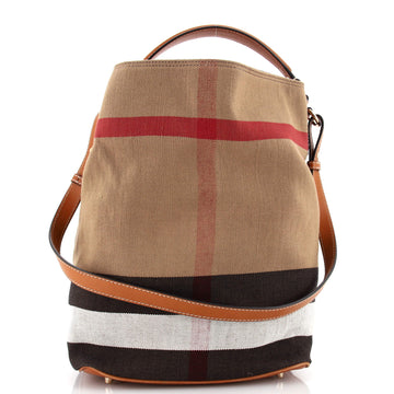 Burberry Ashby Bag House Check Canvas Medium