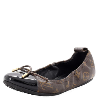 Louis Vuitton Women's Popi Ballerina Flats Patent with Monogram Nylon