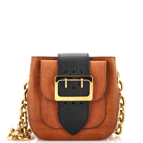Burberry The Belt Square Buckle Bag Leather and House Check Canvas 