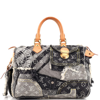 Louis Vuitton Patchwork Speedy Bag Denim 30