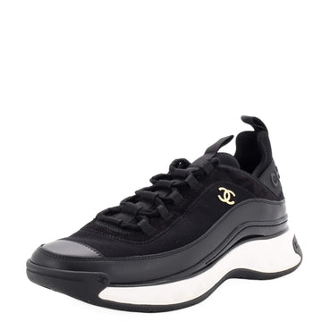 Chanel Women's CC Cap Toe Logo Sneakers Suede and Mixed Fibers