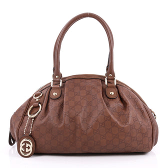 Gucci Sukey Convertible Boston Bag Guccissima Leather Brown 2203305