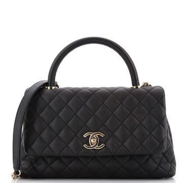 Chanel Coco Top Handle Bag Quilted Caviar Small