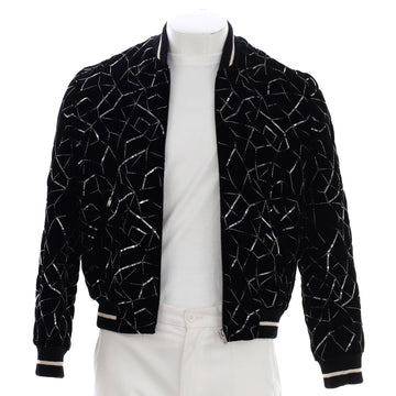 Saint Laurent Men's Teddy Varsity Jacket Embellished Velvet