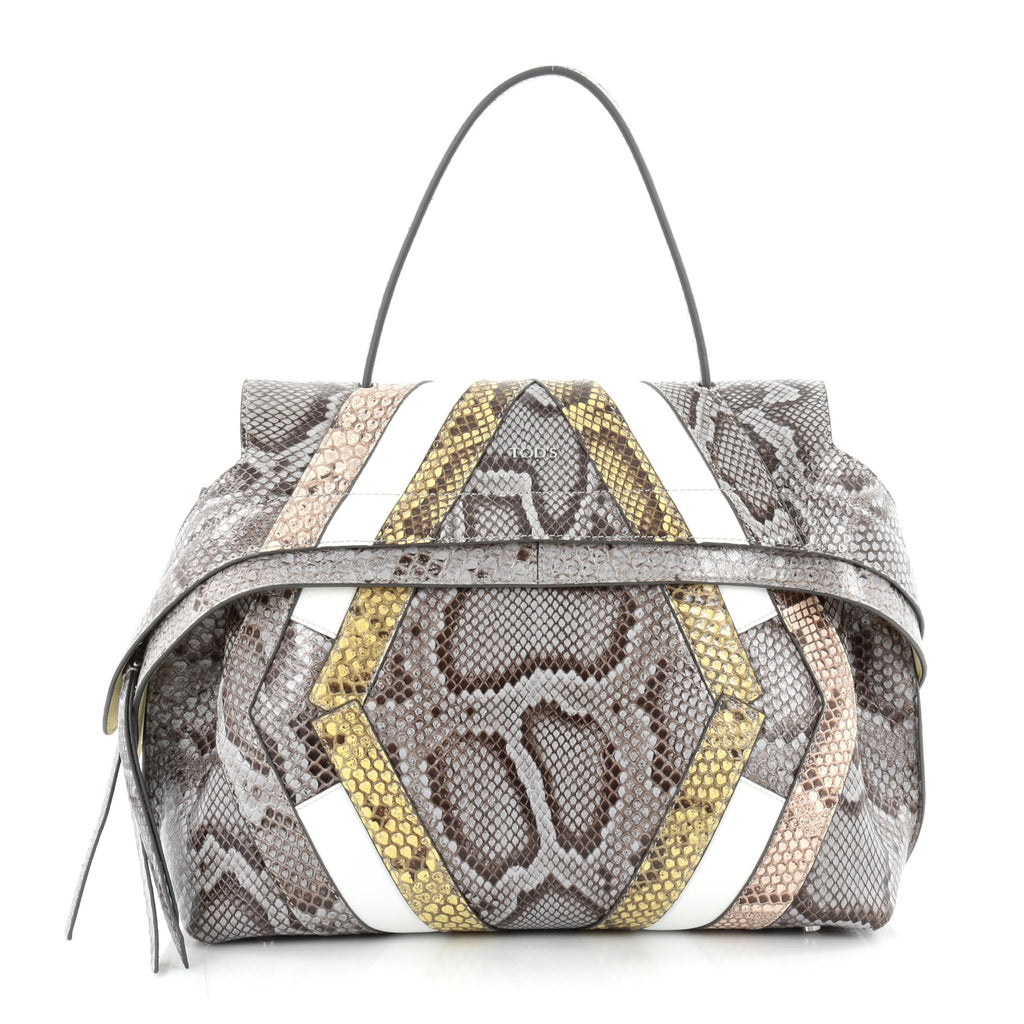 Buy Tod's Convertible Wave Bag Python Small Gray 2203801