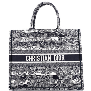 Christian Dior Book Tote Embroidered Canvas Large