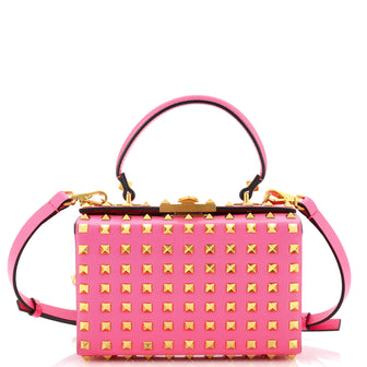 Valentino Garavani Rockstud Alcove Top Handle Box Bag Leather