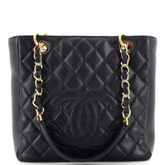 Chanel Petite Shopping Tote Quilted Caviar