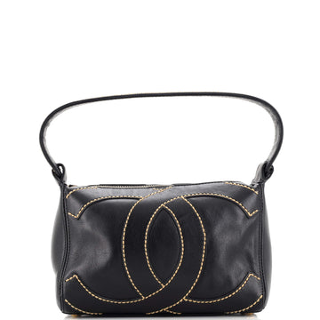 Chanel CC Stitch Shoulder Bag Leather Small
