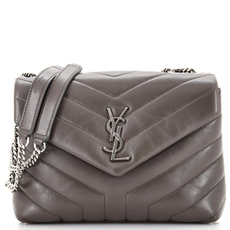 Saint Laurent Classic Monogram Envelope Satchel Matelasse Chevron Leather Medium