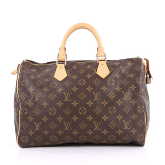 Louis Vuitton Speedy Handbag Monogram Canvas 35 Brown 2205605