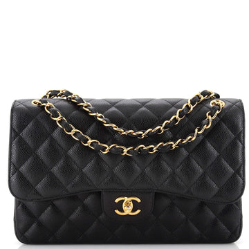 Chanel Classic Double Flap Bag Quilted Caviar Jumbo