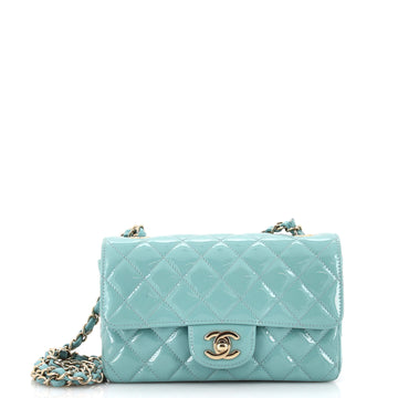 Chanel Classic Single Flap Bag Quilted Patent Mini