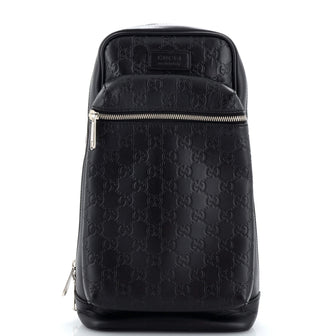 Gucci Signature Slim Crossbody Bag Guccissima Leather Small