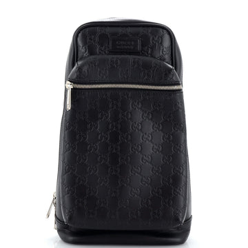 Gucci Signature Slim Crossbody Bag Guccissima Leather Small
