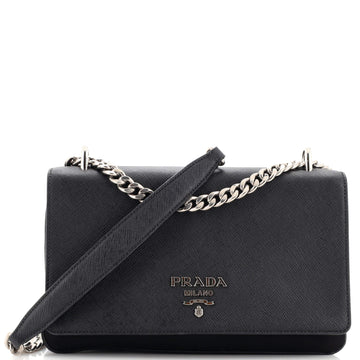 Prada Chain Flap Crossbody Bag Tessuto and Saffiano Leather Medium